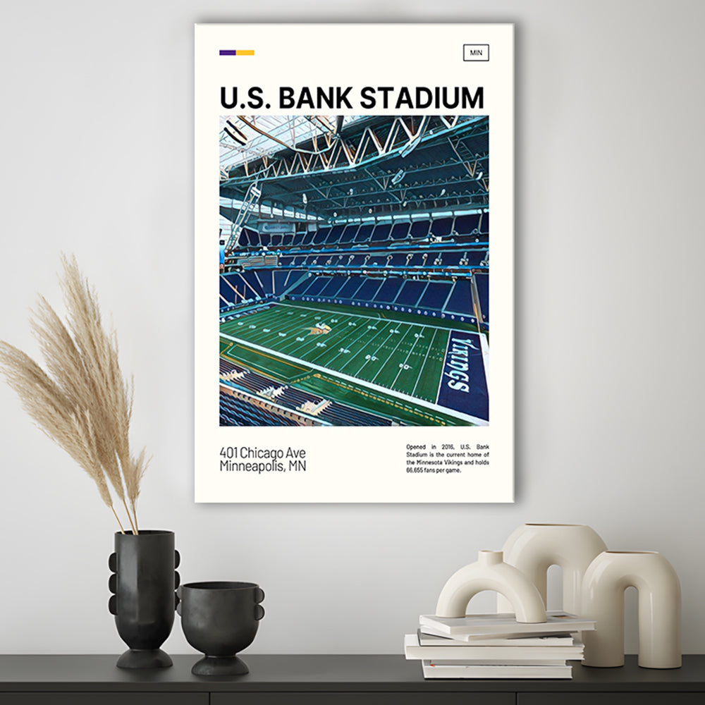 U.S. Bank Stadium Print, Minnesota Vikings Stadium Canvas Art, Fan Gifts, Sport Art, Canvas Print Wall Art
