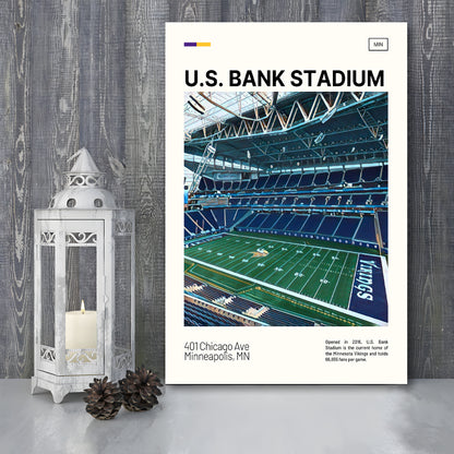U.S. Bank Stadium Print, Minnesota Vikings Stadium Canvas Art, Fan Gifts, Sport Art, Canvas Print Wall Art