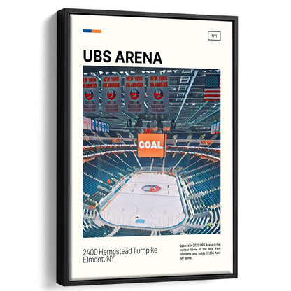 UBS Arena Print, New York Islanders Stadium Canvas Art, Man Cave Gift, Floating Framed Canvas Print Wall Art