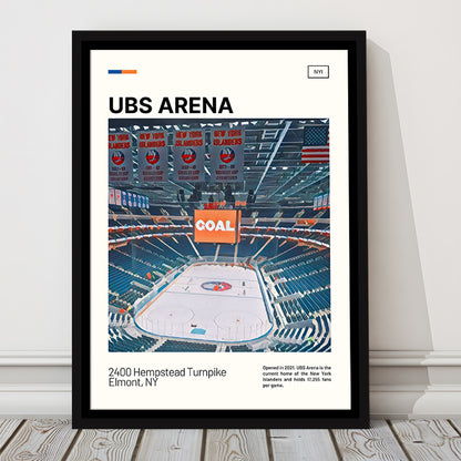 UBS Arena Print, New York Islanders Stadium Canvas Art, Man Cave Gift, Floating Framed Canvas Print Wall Art