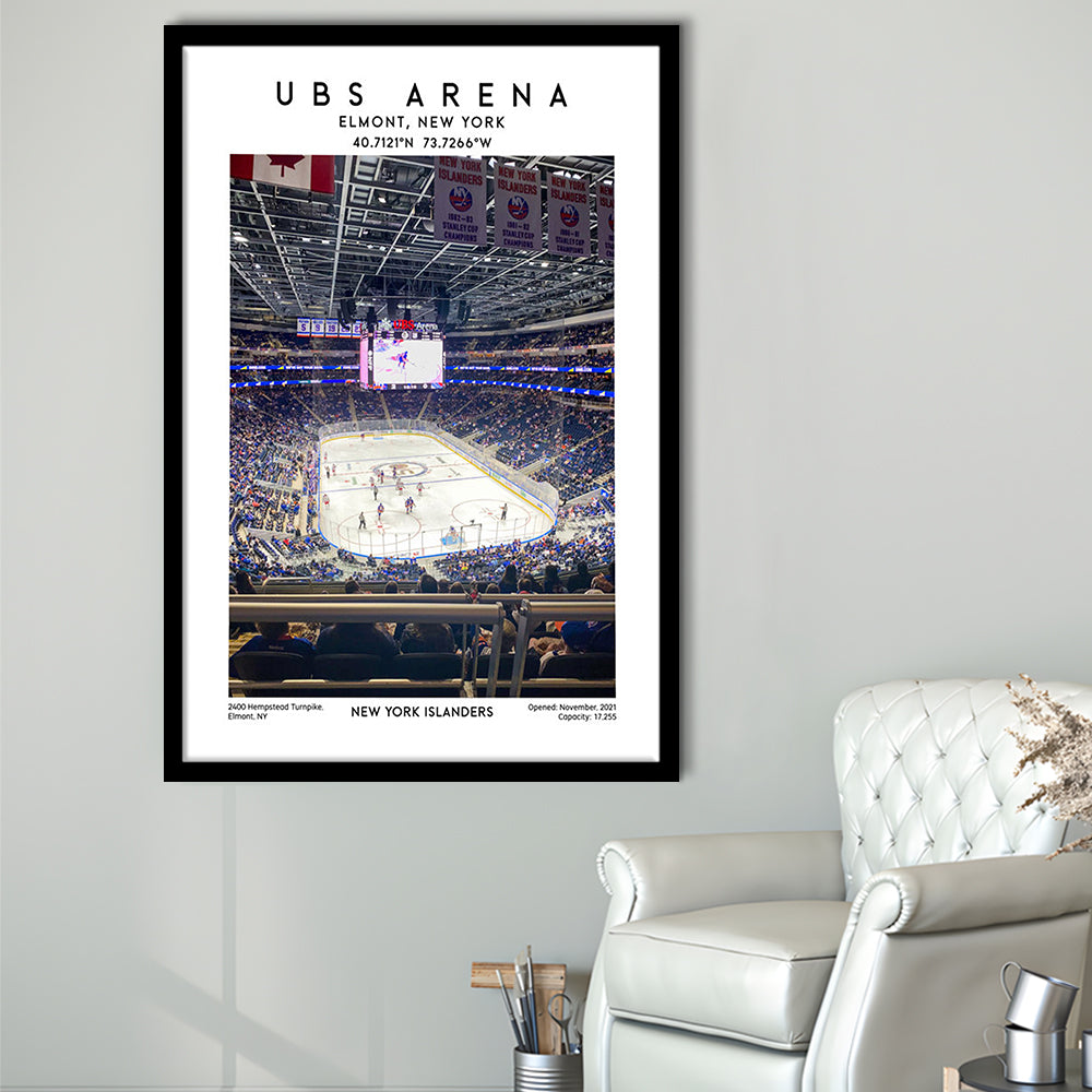 Ubs Arena, NY Islanders Hockey Stadium Wall Art Print, Sport Art Print, Framed Art Prints Wall Decor