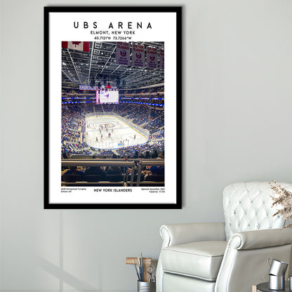 Ubs Arena, NY Islanders Hockey Stadium Wall Art Print, Sport Art Print, Framed Art Prints Wall Decor