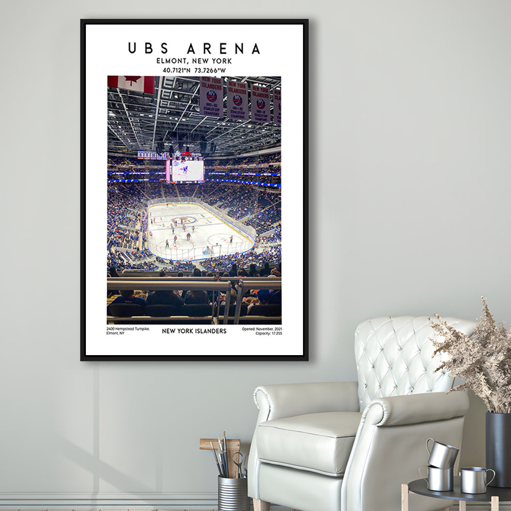 Ubs Arena, NY Islanders Hockey Stadium Wall Art Print, Sport Art Print, Framed Canvas Prints Wall Art