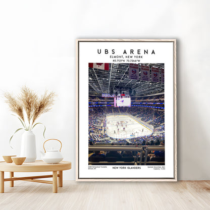 Ubs Arena, NY Islanders Hockey Stadium Wall Art Print, Sport Art Print, Framed Canvas Prints Wall Art