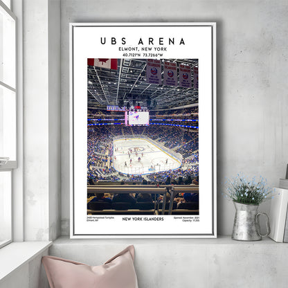 Ubs Arena, NY Islanders Hockey Stadium Wall Art Print, Sport Art Print, Framed Canvas Prints Wall Art
