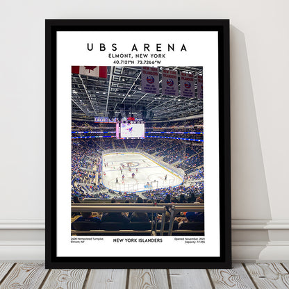 Ubs Arena, NY Islanders Hockey Stadium Wall Art Print, Sport Art Print, Framed Canvas Prints Wall Art