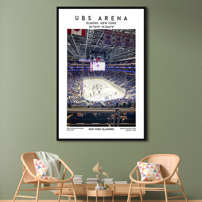 Ubs Arena, NY Islanders Hockey Stadium Wall Art Print, Sport Art Print, Framed Canvas Prints Wall Art