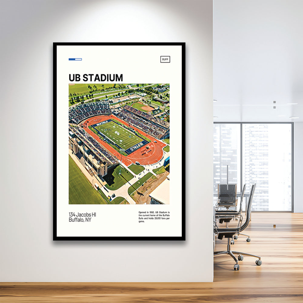 UB Stadium Print, Buffalo U Bulls Stadium Art, Gifts for him, Sport Art, Framed Art Print Wall Decor