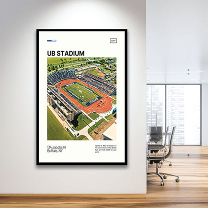 UB Stadium Print, Buffalo U Bulls Stadium Art, Gifts for him, Sport Art, Framed Art Print Wall Decor