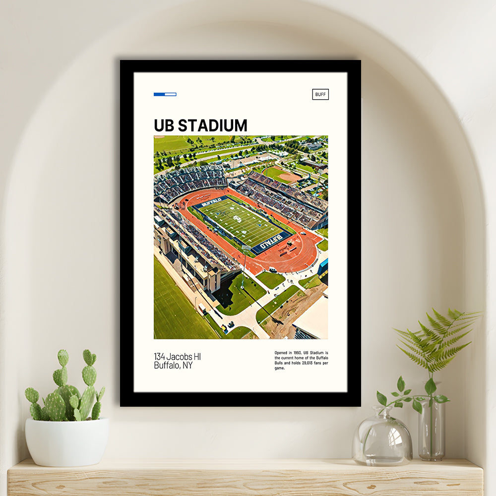 UB Stadium Print, Buffalo U Bulls Stadium Art, Gifts for him, Sport Art, Framed Art Print Wall Decor
