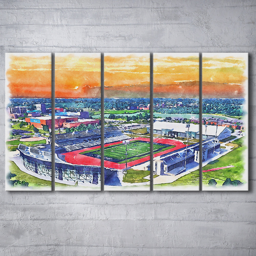UB Painting Stadium Watercolor, Getzville New York Watercolor, Sport Art, Extra Large Canvas Print Wall Art