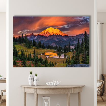 USA Washington Mt. Rainier National Park Mt. Rainier At Sunrise Large Stretched Canvas, Cavas Print Wall Art Hom Decor