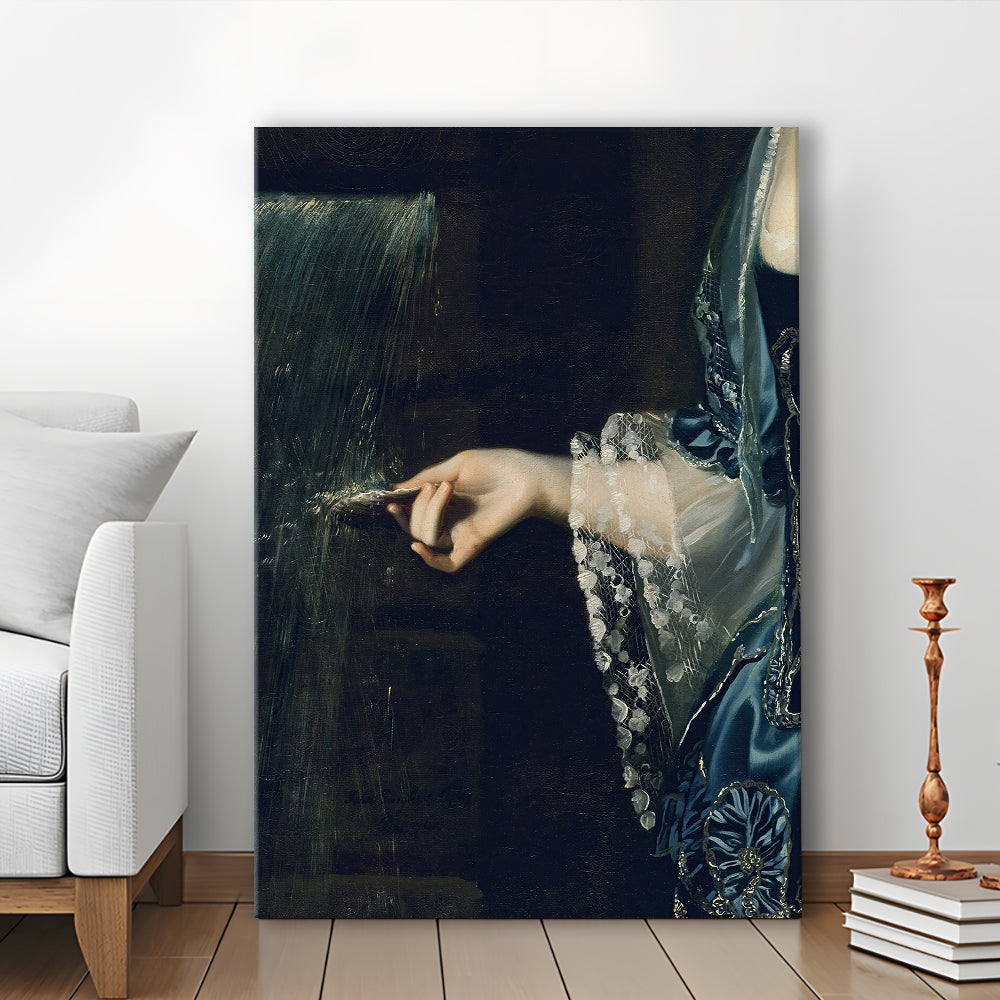 Under the Waterfall Vintage Victorian Woman Art Print Antique Art, Canvas Print Wall Art, Wall Decor, Painting Canvas