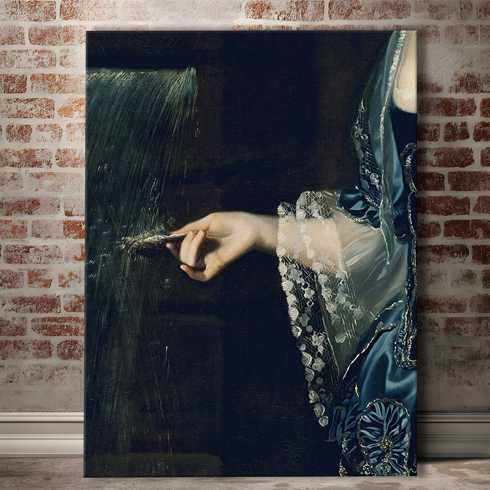 Under the Waterfall Vintage Victorian Woman Art Print Antique Art, Canvas Print Wall Art, Wall Decor, Painting Canvas