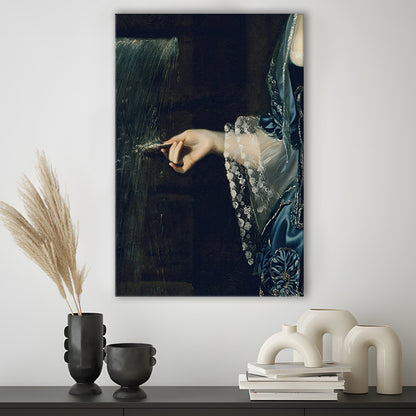 Under the Waterfall Vintage Victorian Woman Art Print Antique Art, Canvas Print Wall Art, Wall Decor, Painting Canvas