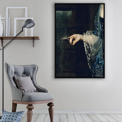 Under the Waterfall Vintage Victorian Woman Art Print Antique Art, Framed Canvas Print Wall Art, Floating Frame