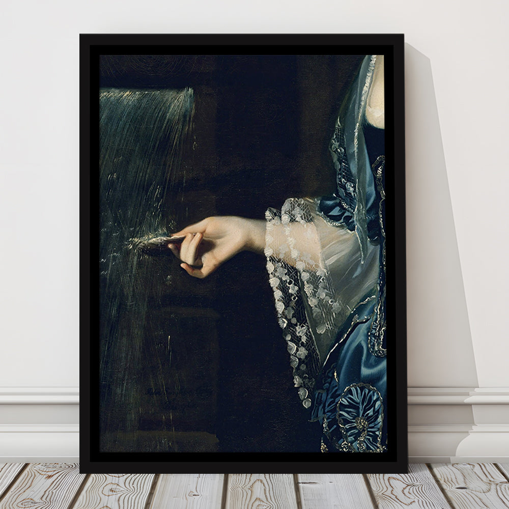 Under the Waterfall Vintage Victorian Woman Art Print Antique Art, Framed Canvas Print Wall Art, Floating Frame