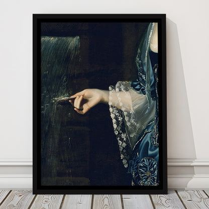 Under the Waterfall Vintage Victorian Woman Art Print Antique Art, Framed Canvas Print Wall Art, Floating Frame