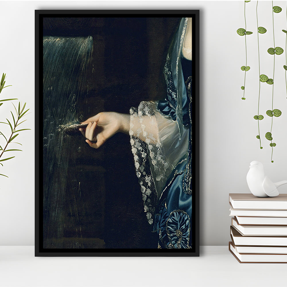 Under the Waterfall Vintage Victorian Woman Art Print Antique Art, Framed Canvas Print Wall Art, Floating Frame