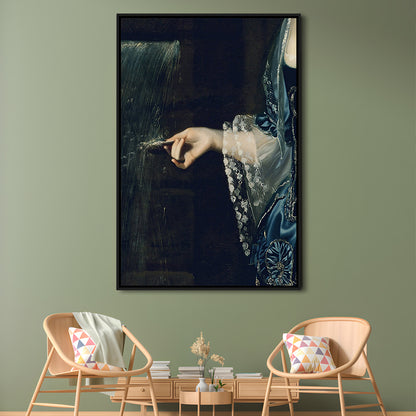 Under the Waterfall Vintage Victorian Woman Art Print Antique Art, Framed Canvas Print Wall Art, Floating Frame