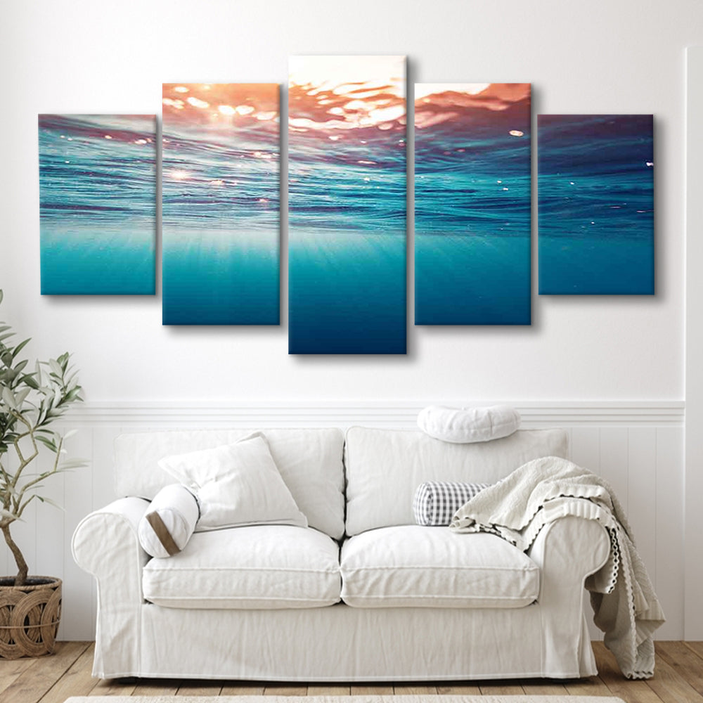 Underwater Photo Canvas Print – Large Wall Decor for Over the Bed, 5 Piece Large Cavas Print Wall Art