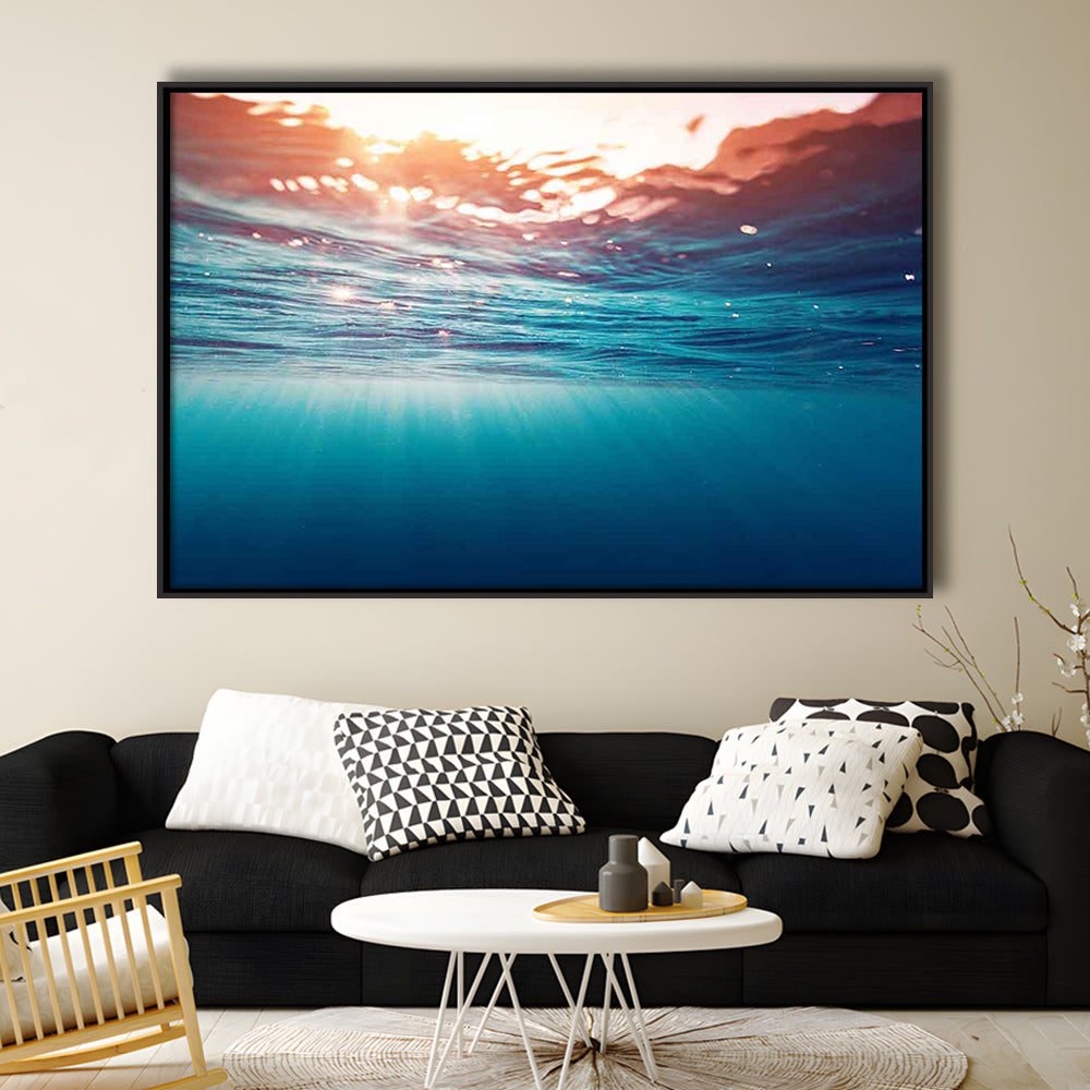 Underwater Photo Canvas Print – Large Wall Decor For Over The Bed, Framed Cavas Print, Floating Frame