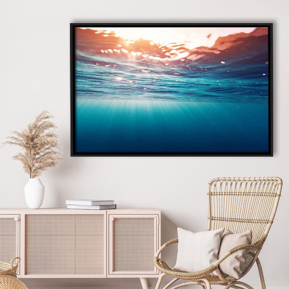 Underwater Photo Canvas Print – Large Wall Decor For Over The Bed, Framed Cavas Print, Floating Frame