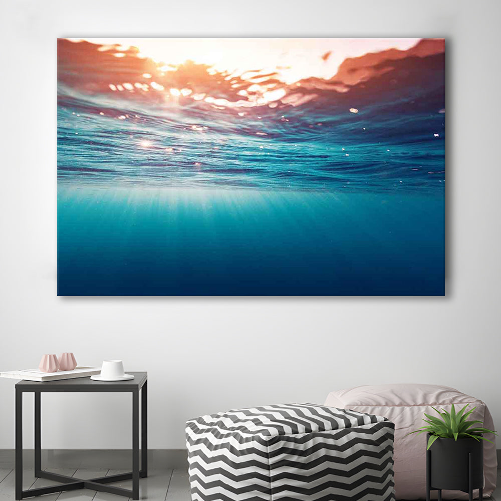 Underwater Photo Canvas Print – Large Wall Decor for Over the Bed, Cavas Print Wall Art Hom Decor