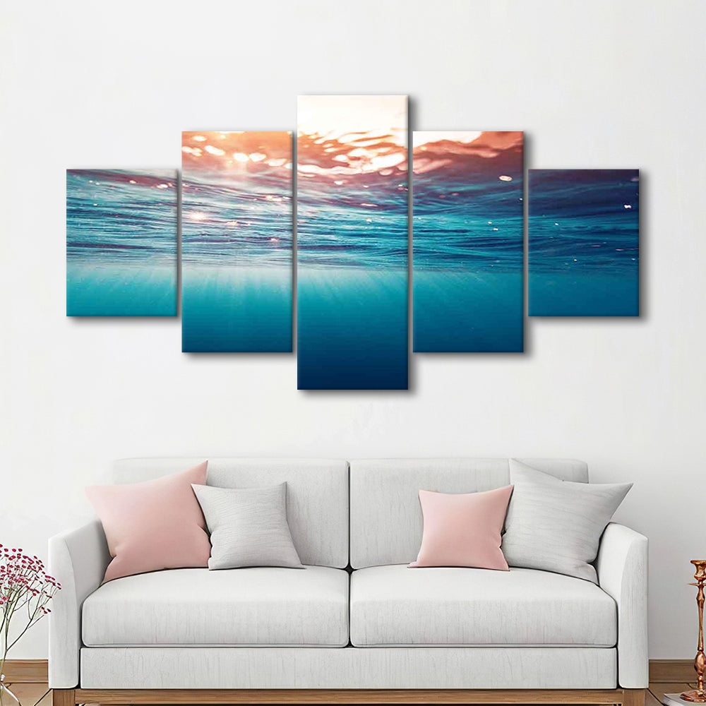 Underwater Photo Canvas Print – Large Wall Decor for Over the Bed, 5 Piece Large Cavas Print Wall Art
