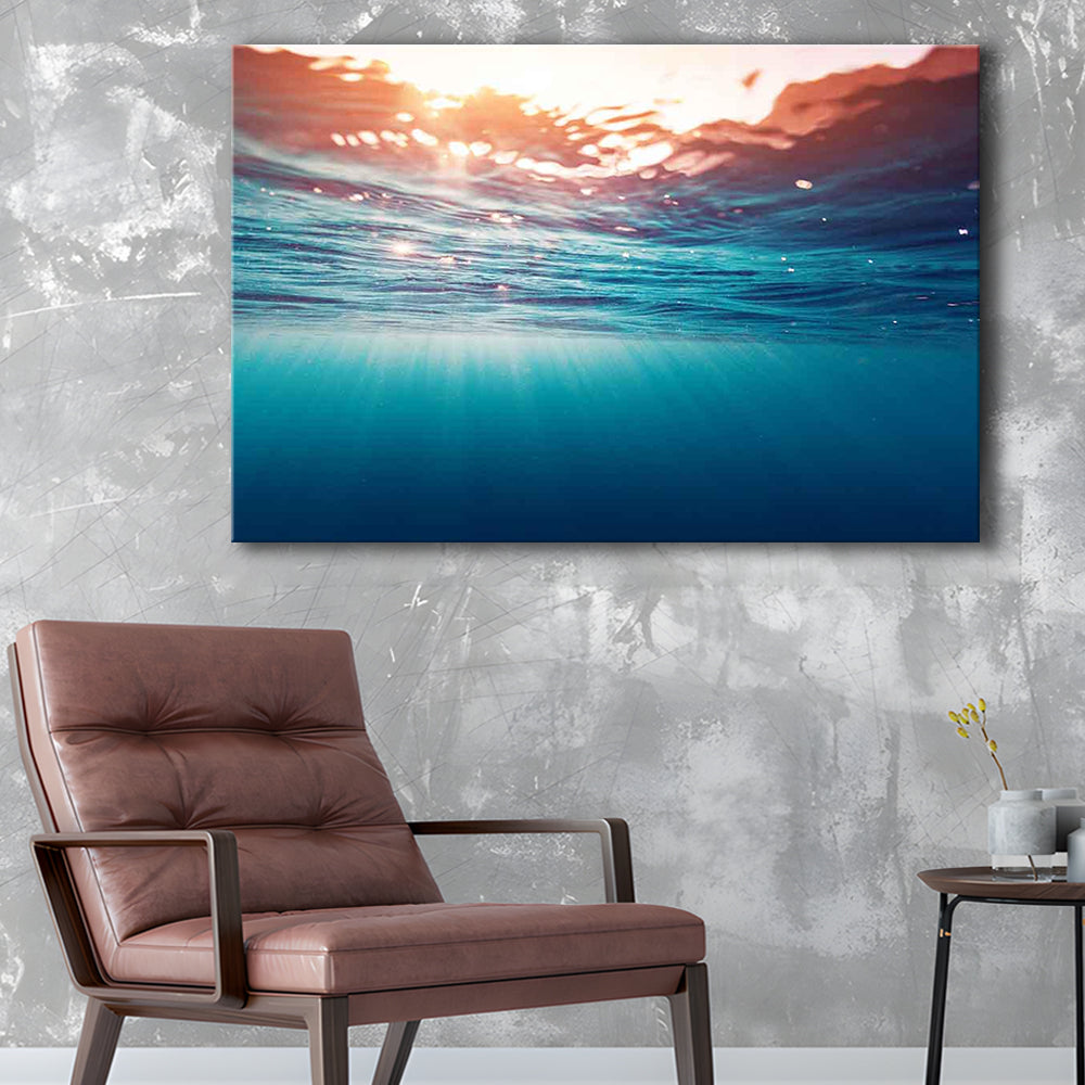Underwater Photo Canvas Print – Large Wall Decor for Over the Bed, Cavas Print Wall Art Hom Decor
