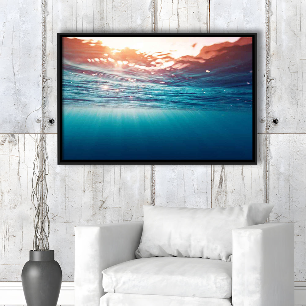 Underwater Photo Canvas Print – Large Wall Decor For Over The Bed, Framed Cavas Print, Floating Frame