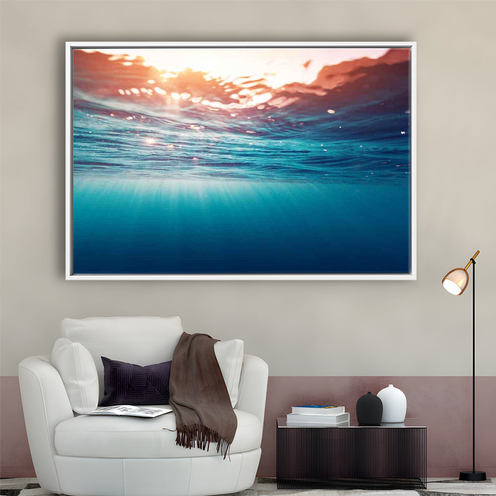 Underwater Photo Canvas Print – Large Wall Decor For Over The Bed, Framed Cavas Print, Floating Frame