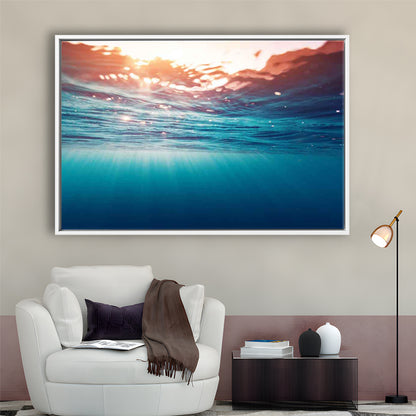 Underwater Photo Canvas Print – Large Wall Decor For Over The Bed, Framed Cavas Print, Floating Frame