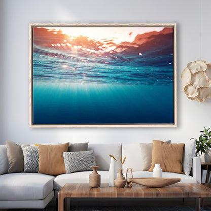 Underwater Photo Canvas Print – Large Wall Decor For Over The Bed, Framed Cavas Print, Floating Frame