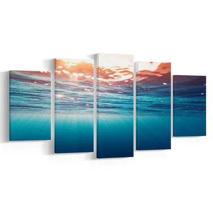 Underwater Photo Canvas Print – Large Wall Decor for Over the Bed, 5 Piece Large Cavas Print Wall Art