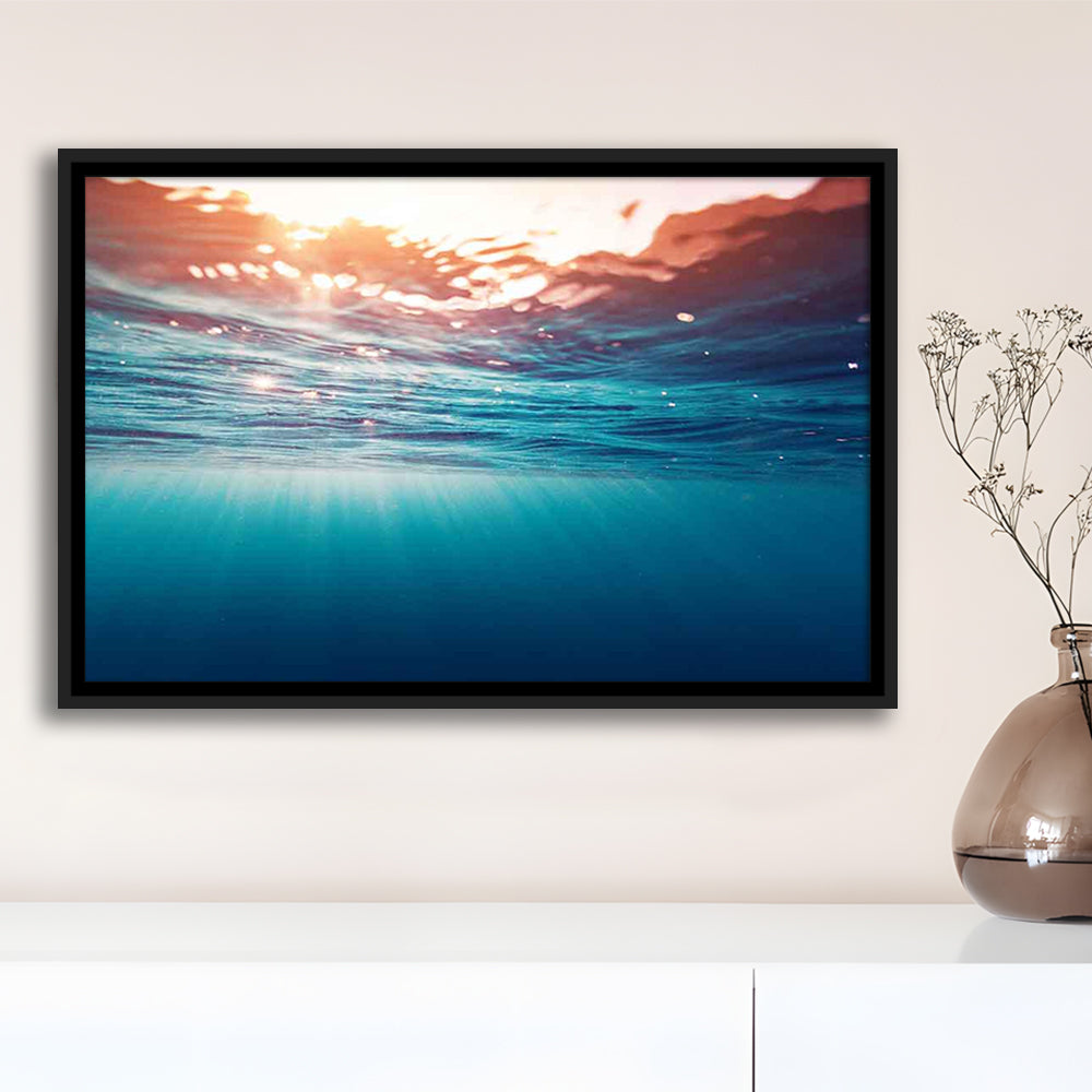 Underwater Photo Canvas Print – Large Wall Decor For Over The Bed, Framed Cavas Print, Floating Frame