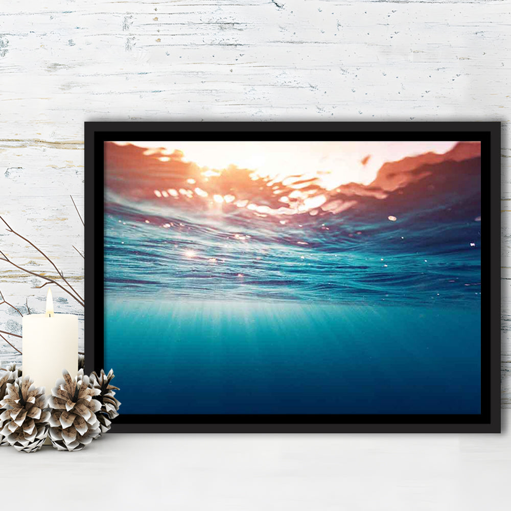 Underwater Photo Canvas Print – Large Wall Decor For Over The Bed, Framed Cavas Print, Floating Frame