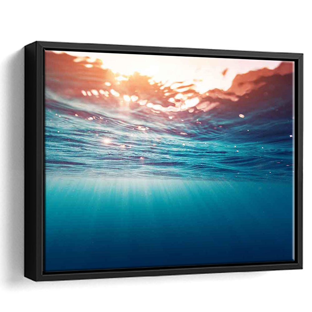 Underwater Photo Canvas Print – Large Wall Decor For Over The Bed, Framed Cavas Print, Floating Frame