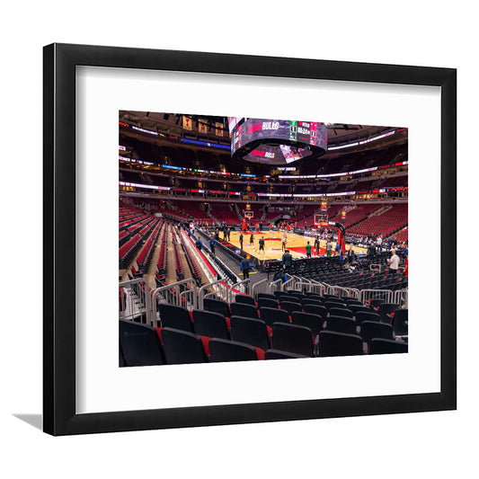 United Center Chicago, Stadium Canvas, Sport Art, Gift for him, White Border Framed Art Print Wall Decor