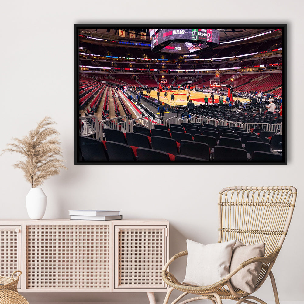 United Center Chicago, Stadium Canvas, Sport Art, Framed Canvas Print Wall Art, Floating Frame