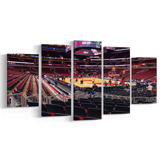United Center Chicago, Stadium Canvas, Sport Art, Gift for him, 5 Panel, Large Canvas, Canvas Print Wall Art