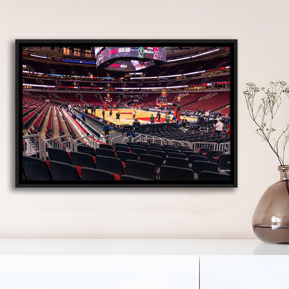 United Center Chicago, Stadium Canvas, Sport Art, Framed Canvas Print Wall Art, Floating Frame