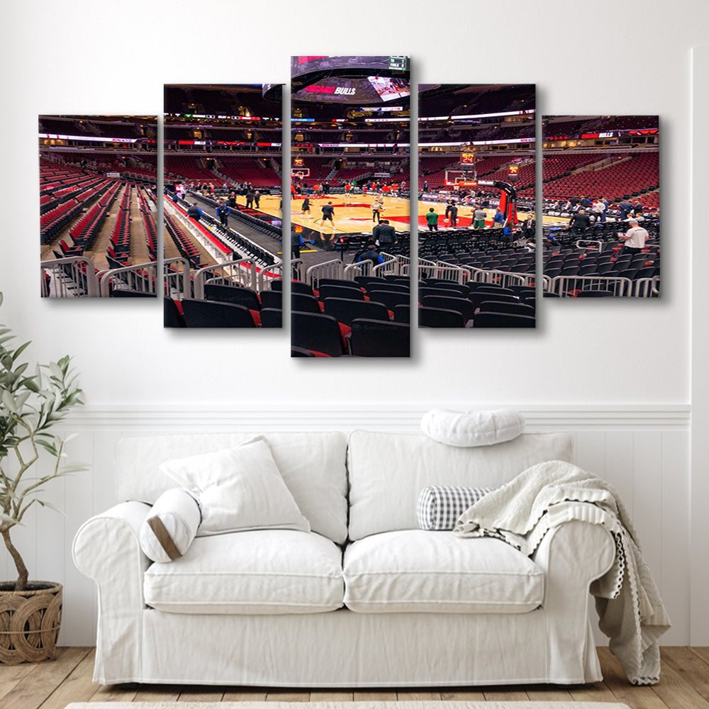 United Center Chicago, Stadium Canvas, Sport Art, Gift for him, 5 Panel, Large Canvas, Canvas Print Wall Art