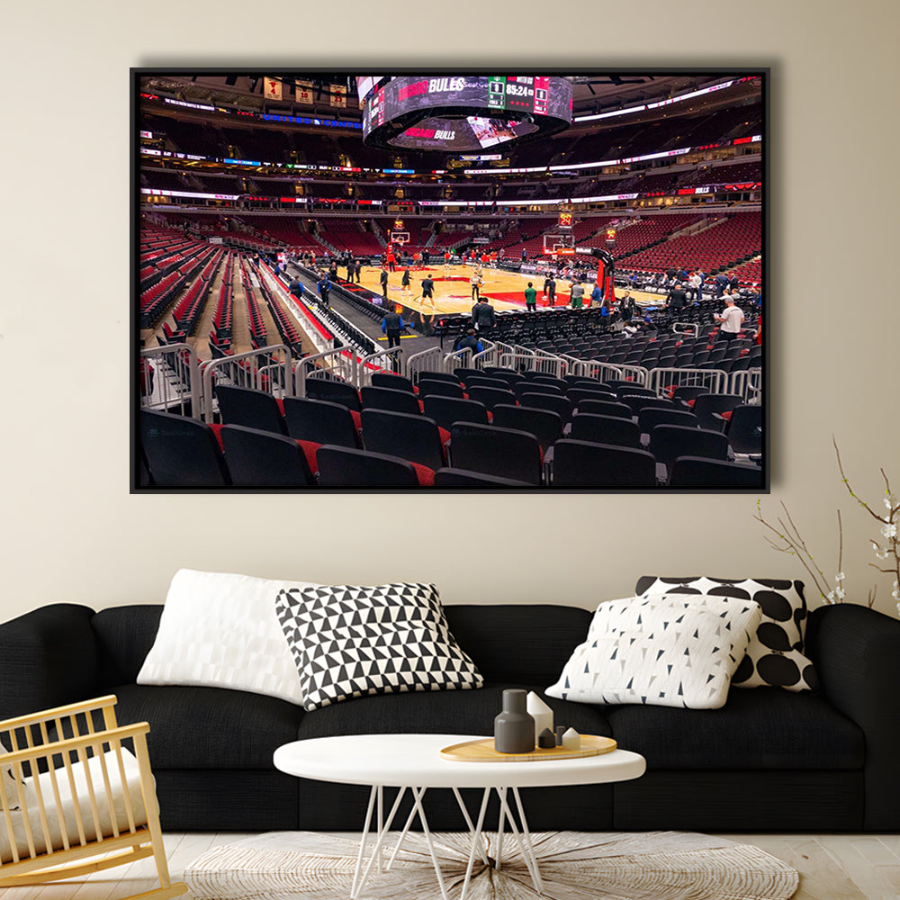 United Center Chicago, Stadium Canvas, Sport Art, Framed Canvas Print Wall Art, Floating Frame