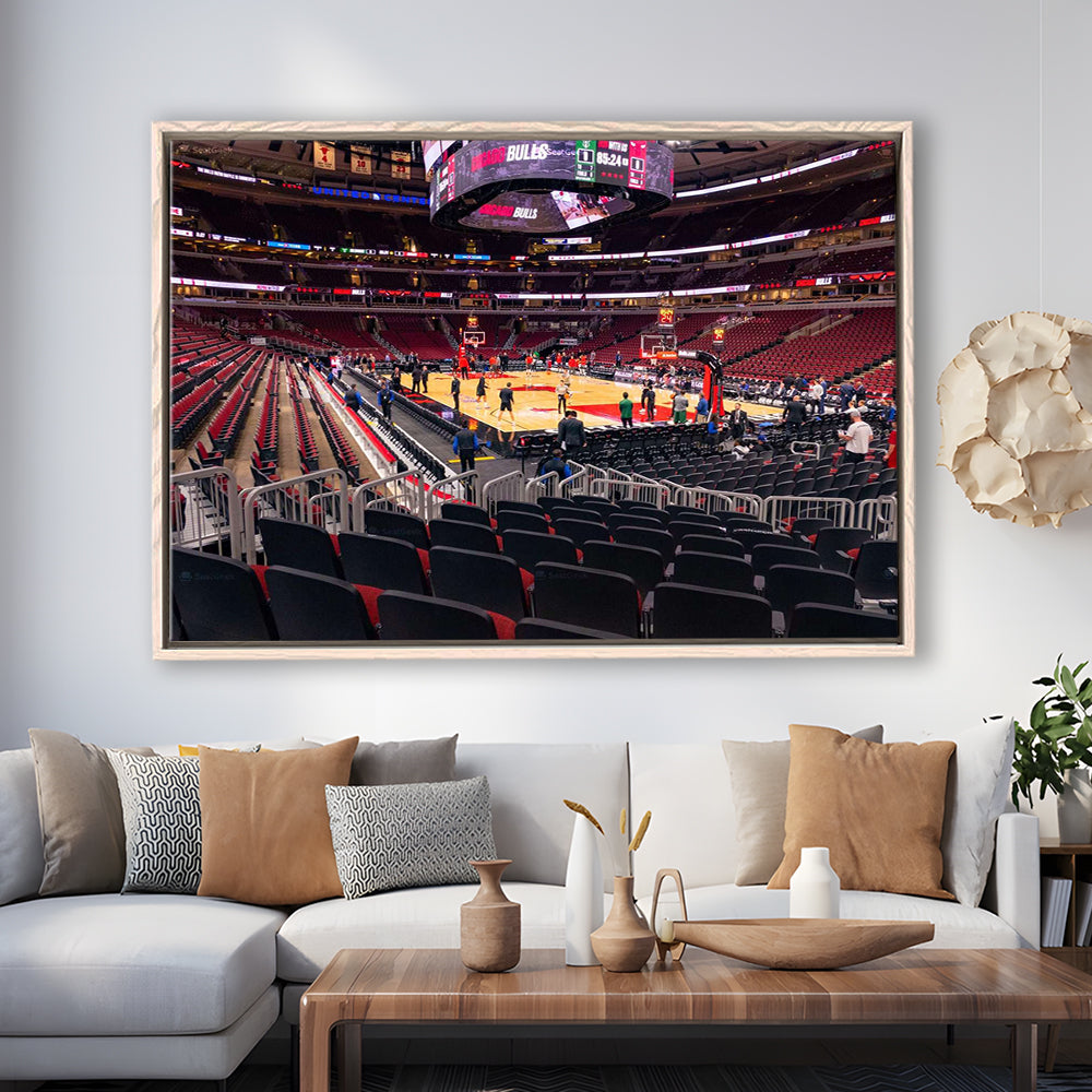 United Center Chicago, Stadium Canvas, Sport Art, Framed Canvas Print Wall Art, Floating Frame