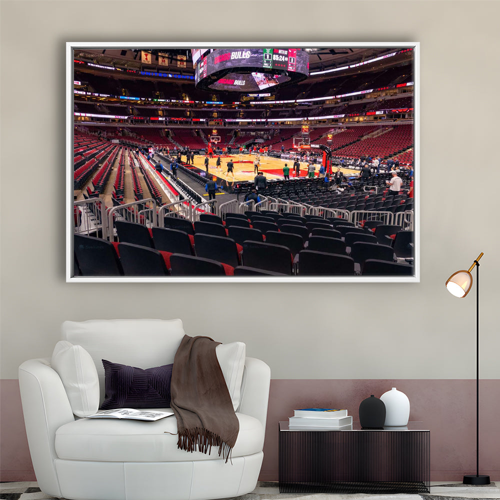 United Center Chicago, Stadium Canvas, Sport Art, Framed Canvas Print Wall Art, Floating Frame
