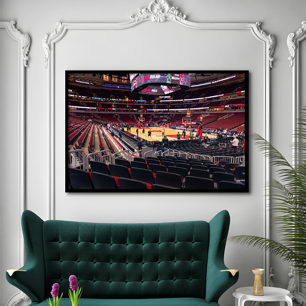 United Center Chicago, Stadium Canvas, Sport Art, Gift for him, Framed Art Print Wall Decor, Picture Framed