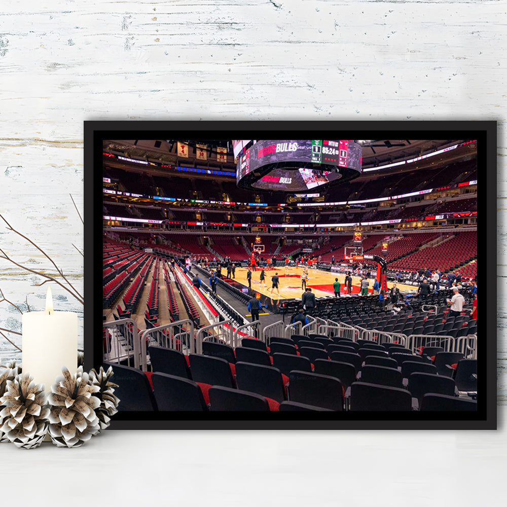 United Center Chicago, Stadium Canvas, Sport Art, Framed Canvas Print Wall Art, Floating Frame