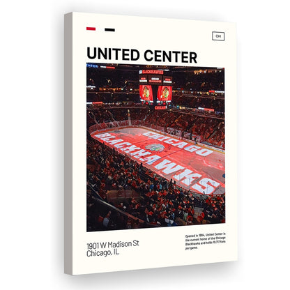 United Center Print, Chicago Blackhawks Stadium Canvas Art, Fan Gifts, Sport Art, Canvas Print Wall Art