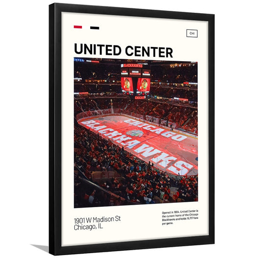 United Center Print, Chicago Blackhawks Stadium Art, Gifts for him, Sport Art, Framed Art Print Wall Decor